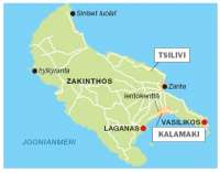 Карта острова Закинтос